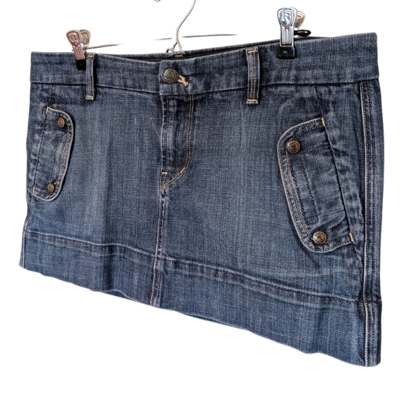 Citizens of Humanity Denim Micro Mini Skirt Y2K Vintage Women 32 Low Rise Blue - Picture 4 of 16